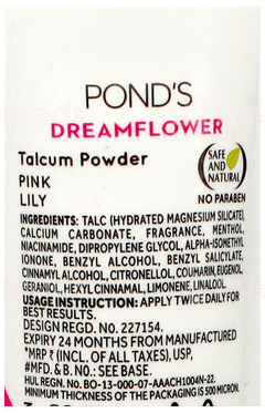 Ponds Dreamflower Pink Lily Fragrant Talcum Powder 100Gm